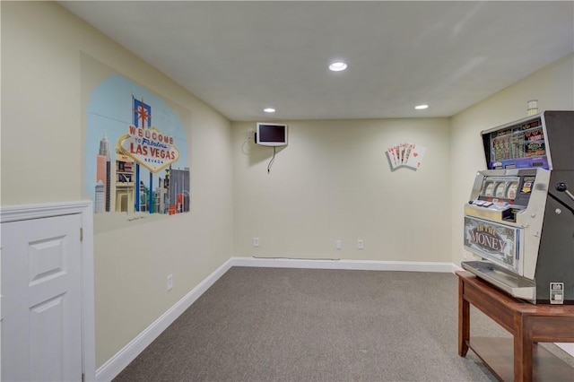34 Ledgefield Rd, Scituate, RI 02857 - corridor featuring carpet flooring, baseboards, and recessed lighting