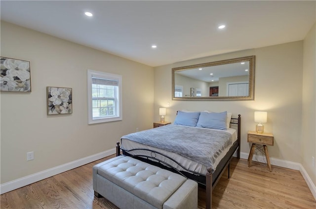 34 Ledgefield Rd, Scituate, RI 02857 - bedroom featuring light wood-style flooring, baseboards, and recessed lighting
