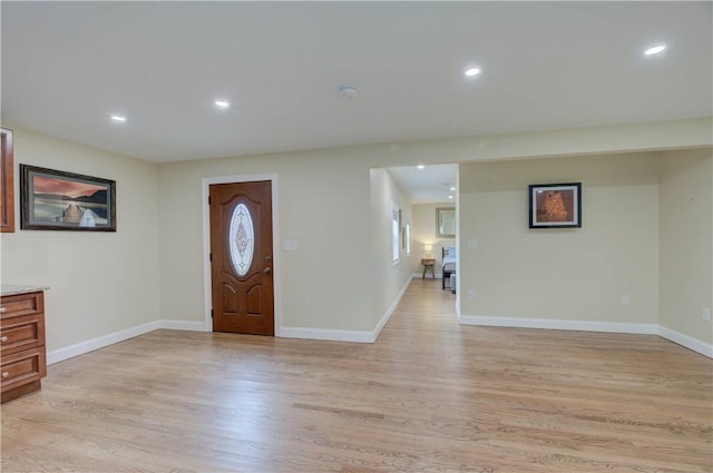 34 Ledgefield Rd, Scituate, RI 02857 - entryway with light wood-style floors, recessed lighting, and baseboards