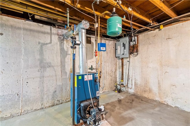 54 Glenwood Dr, North Kingstown, RI 02852 - unfinished below grade area featuring electric panel and a heating unit