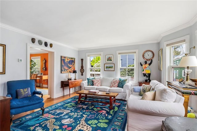 15 Cross St, Newport, RI 02840 - living area with ornamental molding and wood finished floors