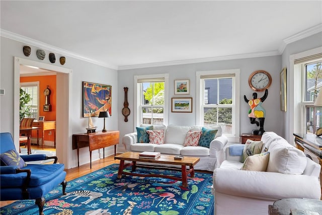 15 Cross St, Newport, RI 02840 - living area featuring crown molding and wood finished floors