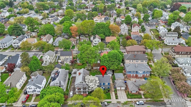 aerial view of residential area