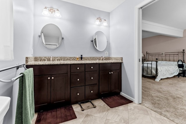 1740 Bulgarmarsh Rd, Tiverton, RI 02878 - full bathroom featuring double vanity and baseboards