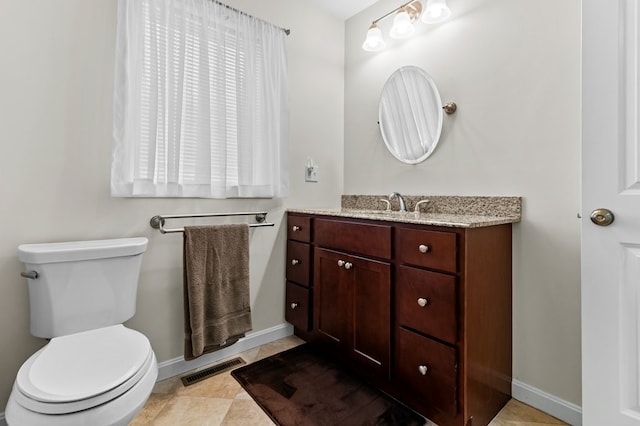 1740 Bulgarmarsh Rd, Tiverton, RI 02878 - bathroom with baseboards, toilet, and vanity