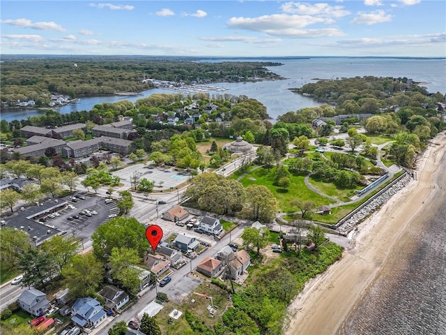 aerial overview of property's location featuring a large body of water