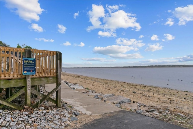 water view featuring local beach