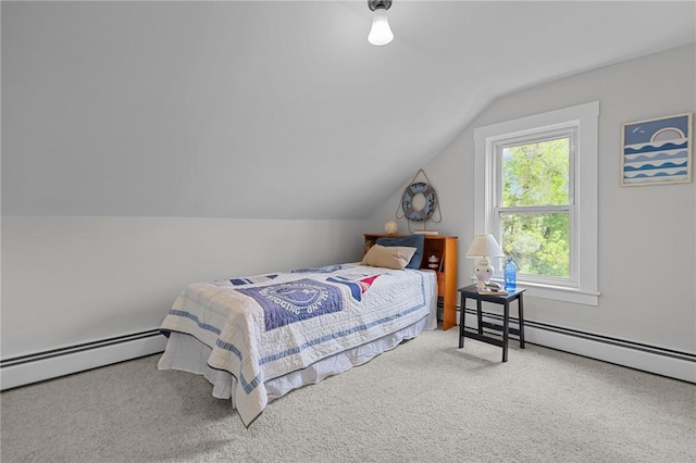 183 Annaquatucket Rd, North Kingstown, RI 02852 - carpeted bedroom with baseboard heating and lofted ceiling