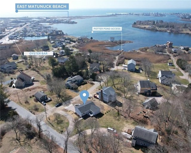 9 Stedman Rd, South Kingstown, RI 02879 - aerial view of property's location featuring a nearby body of water