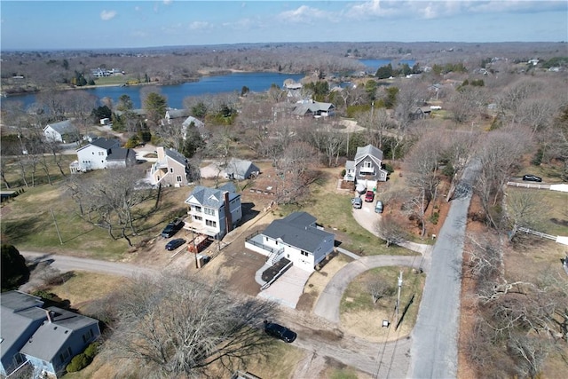 9 Stedman Rd, South Kingstown, RI 02879 - aerial view of property and surrounding area with a large body of water and nearby suburban area