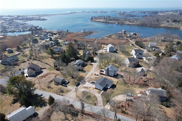 9 Stedman Rd, South Kingstown, RI 02879 - aerial view of property and surrounding area with a nearby body of water and nearby suburban area