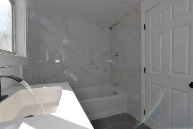 115 Sherman Farm Rd, Burrillville, RI 02830 - full bath featuring a sink, shower / washtub combination, and tile patterned flooring