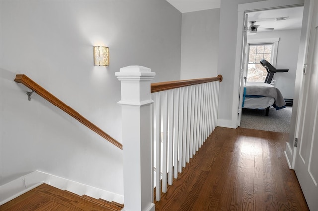 724 Centerville Rd Unit 6, Warwick, RI 02886 - hall featuring an upstairs landing, wood finished floors, and baseboards