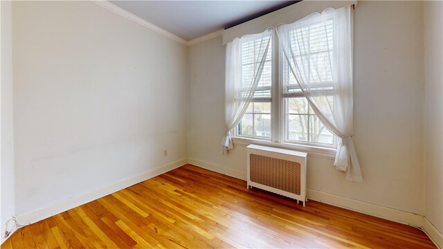 45 Ayrault Ave Unit 8, Newport, RI 02840 - unfurnished room featuring radiator, baseboards, ornamental molding, and light wood finished floors
