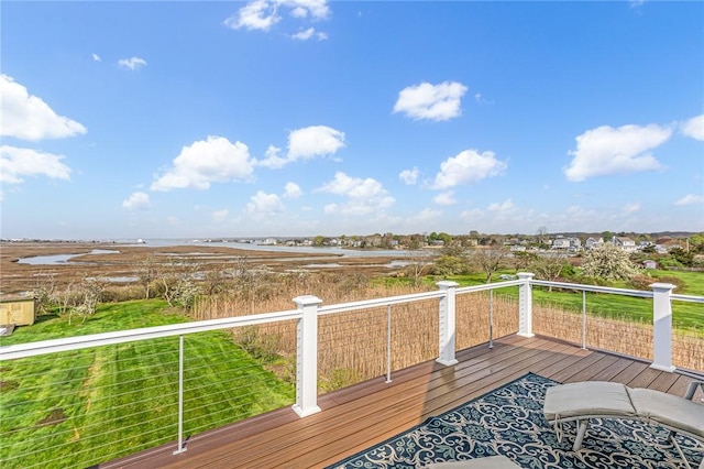 32 Breach Dr, Westerly, RI 02891 - wooden deck with a water view and a lawn