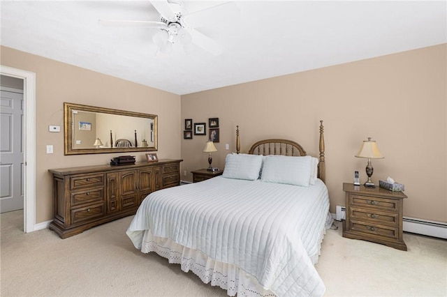218 Burnt Cedar Dr, North Kingstown, RI 02852 - bedroom with light carpet, ceiling fan, and baseboards