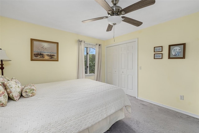 218 Burnt Cedar Dr, North Kingstown, RI 02852 - carpeted bedroom featuring baseboards, a closet, and ceiling fan