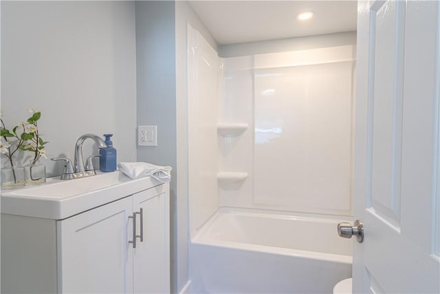 67 Linda Dr, Coventry, RI 02816 - full bath with vanity, recessed lighting, toilet, and bathtub / shower combination