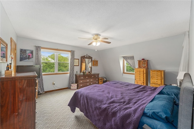 30 Saundra Dr, Westerly, RI 02891 - bedroom with carpet flooring, ceiling fan, baseboards, and a textured ceiling
