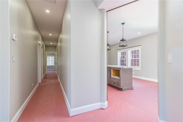 390 Lapham Farm Rd, Burrillville, RI 02859 - corridor featuring recessed lighting, light carpet, and baseboards