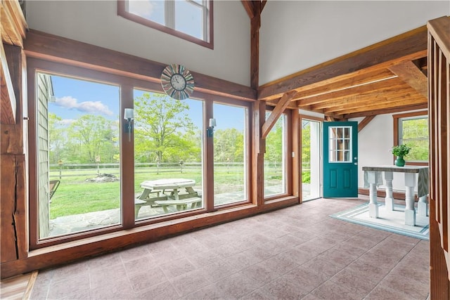 445 Plain Rd, West Greenwich, RI 02817 - unfurnished sunroom featuring healthy amount of natural light and lofted ceiling