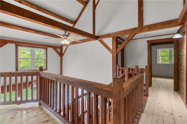 445 Plain Rd, West Greenwich, RI 02817 - hallway featuring light wood-style floors and an upstairs landing