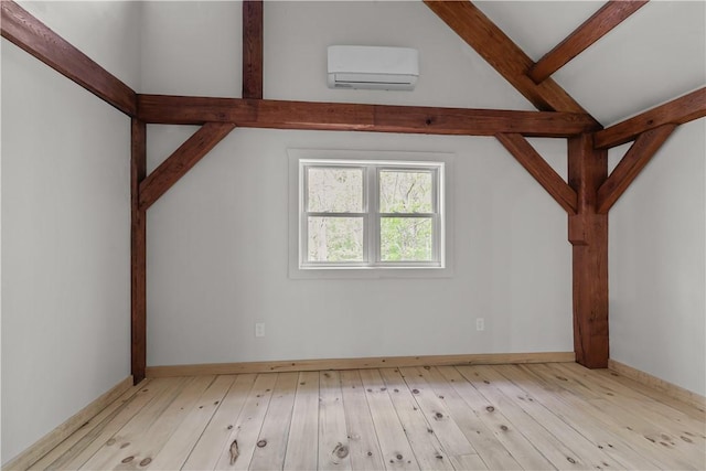 445 Plain Rd, West Greenwich, RI 02817 - bonus room featuring a wall mounted air conditioner and hardwood / wood-style floors