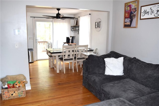 1 Watson Dr, Richmond, RI 02832 - living area featuring light wood-style floors and a ceiling fan