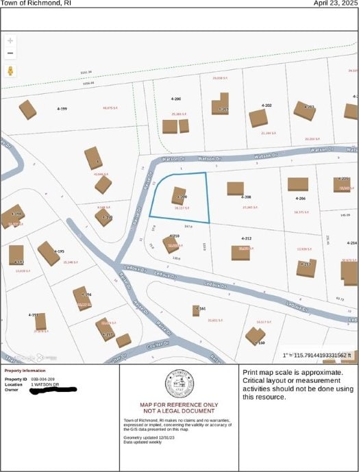 1 Watson Dr, Richmond, RI 02832 - map showing property parcels