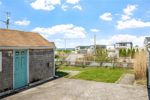 1 Offshore Rd, Narragansett, RI 02882 - view of patio with an outbuilding