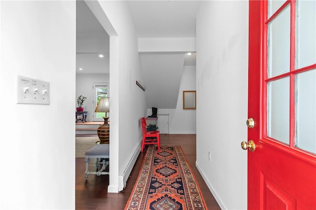8001 Post Rd, North Kingstown, RI 02852 - foyer featuring wood finished floors, baseboards, and recessed lighting