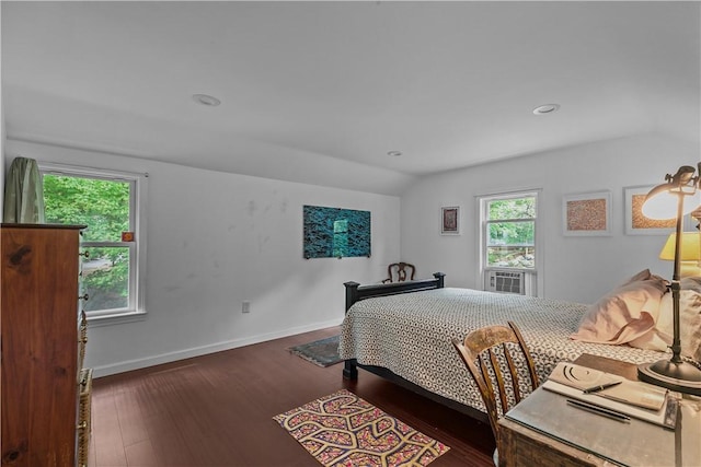 8001 Post Rd, North Kingstown, RI 02852 - bedroom with wood finished floors, vaulted ceiling, baseboards, and recessed lighting