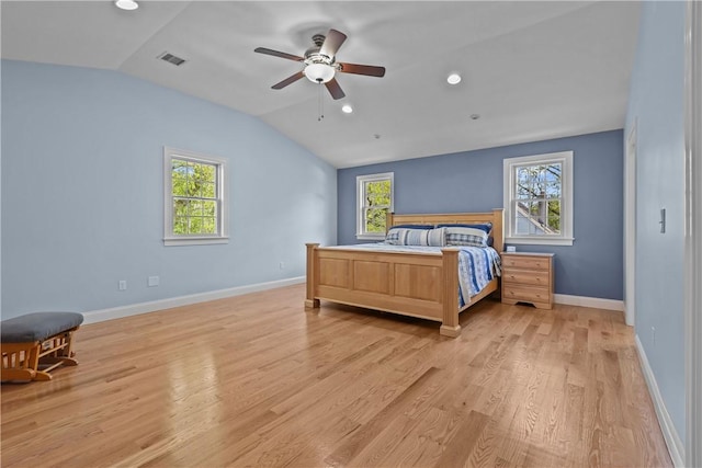 115 Read St, Attleboro, MA 02703 - bedroom featuring lofted ceiling, multiple windows, light wood-style floors, baseboards, and recessed lighting