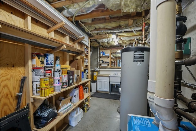 115 Read St, Attleboro, MA 02703 - unfinished below grade area featuring gas water heater and a sink