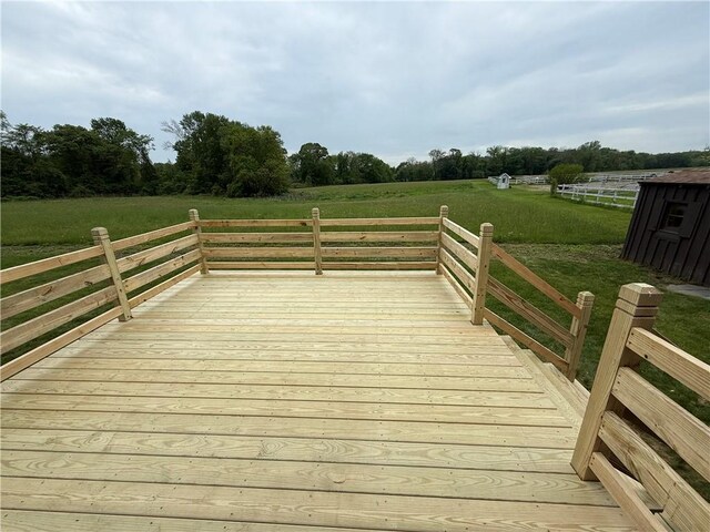 446 Angell Rd, North Providence, RI 02904 - wooden terrace featuring a lawn and a rural view