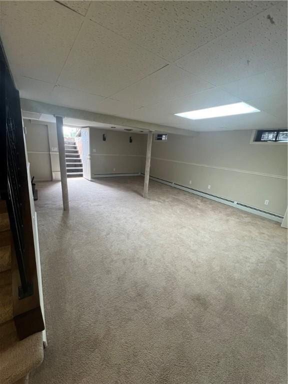 446 Angell Rd, North Providence, RI 02904 - basement featuring stairs and carpet floors