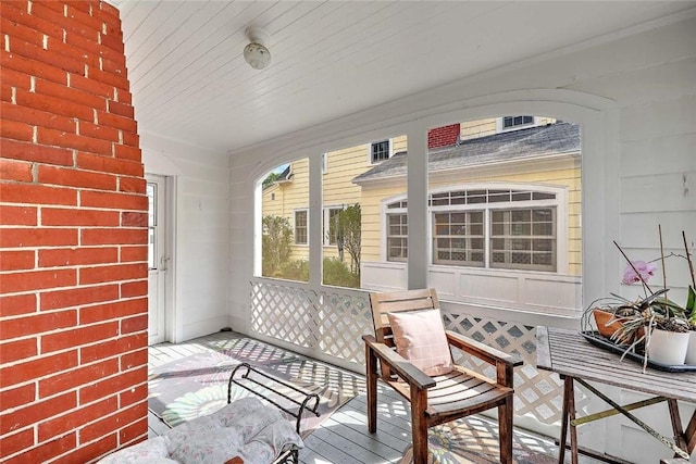 view of sunroom