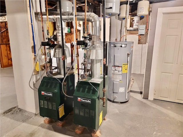 utility room featuring electric water heater