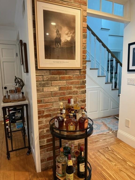 387 Camp Westwood Rd, Coventry, RI 02827 - hall with wood finished floors, stairway, and baseboards