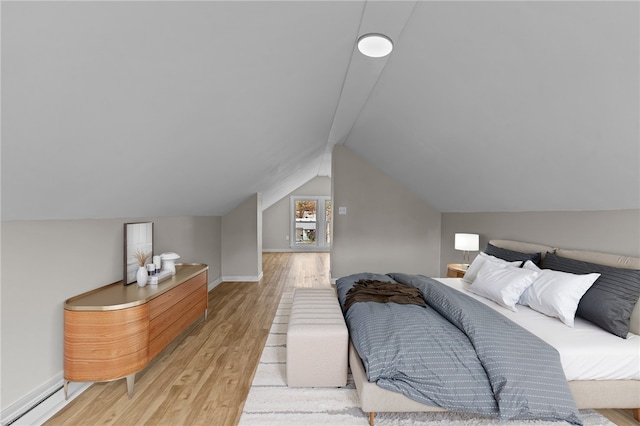 9 Lookout Ave, North Providence, RI 02911 - bedroom featuring light wood-type flooring, lofted ceiling, and baseboards