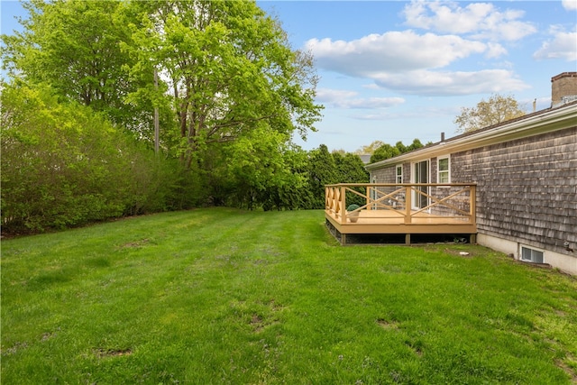 11 Cedar Ave, Middletown, RI 02842 - view of grassy yard with a deck