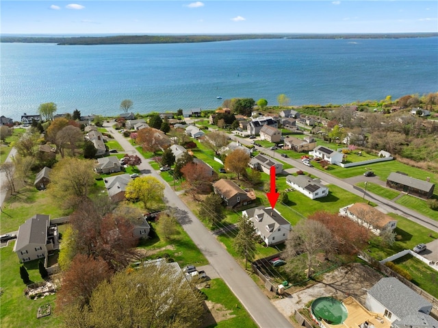 204 Robert Gray Ave, Tiverton, RI 02878 - aerial view of property and surrounding area featuring nearby suburban area and a large body of water