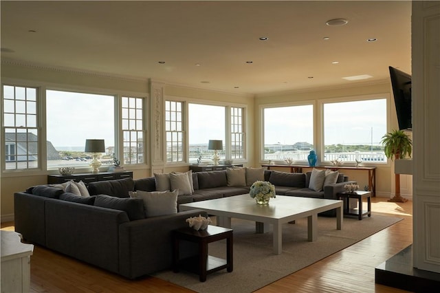 38 Bay St Unit W201/202, Westerly, RI 02891 - living area with wood finished floors and crown molding