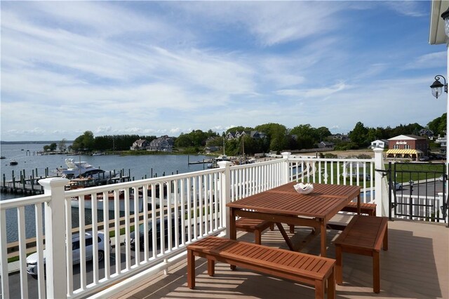 38 Bay St Unit W201/202, Westerly, RI 02891 - balcony with a water view and a boat dock