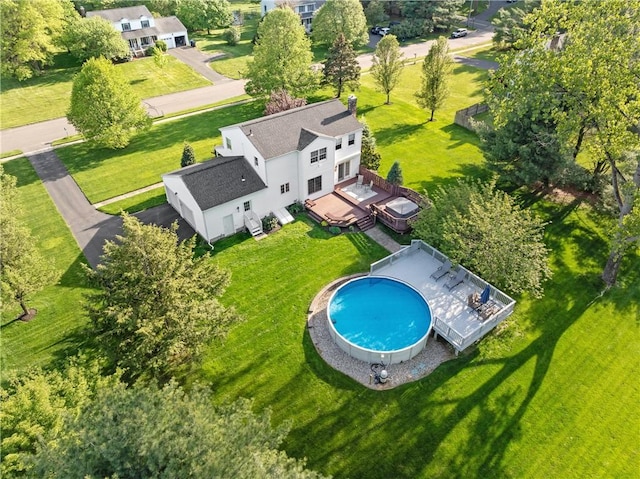 22 Linda Ln, South Windsor, CT 06074 - view from above of property with a pool area