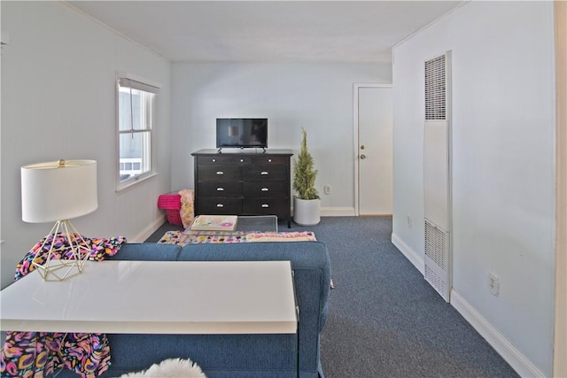 88 Old Post Rd Unit 10, Westerly, RI 02891 - living room featuring a heating unit, carpet floors, and baseboards