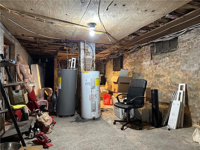 unfinished below grade area with water heater