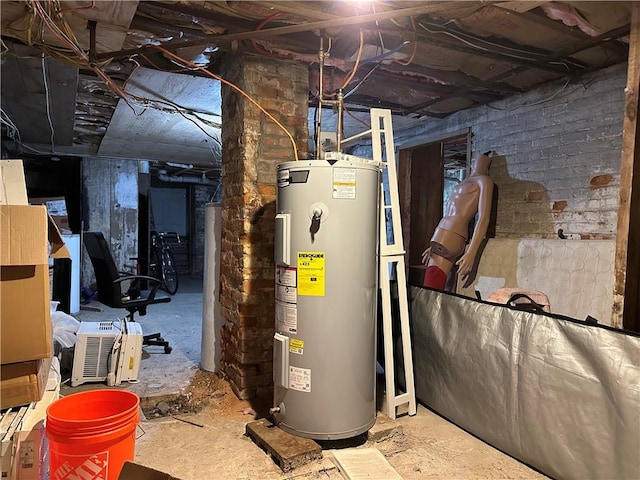 utilities featuring electric water heater and water heater