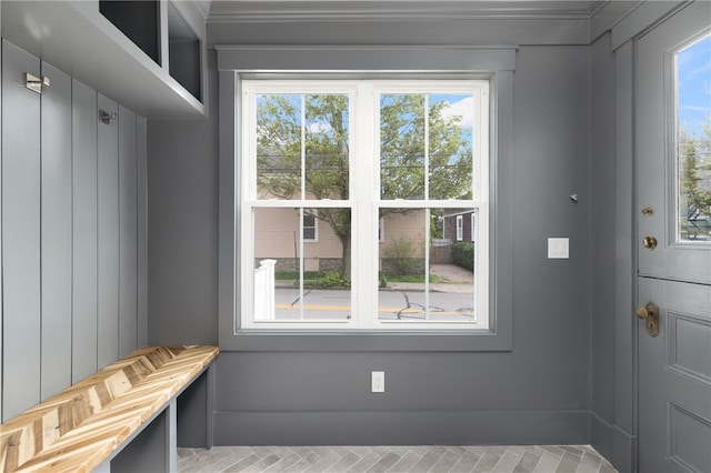 104 Second St, Newport, RI 02840 - mudroom with brick patterned flooring