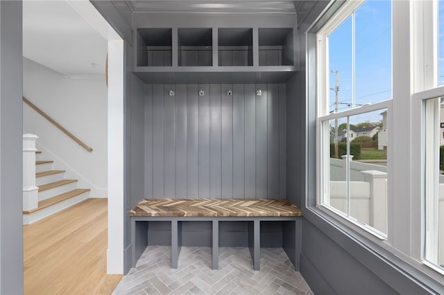 104 Second St, Newport, RI 02840 - mudroom featuring crown molding and baseboards